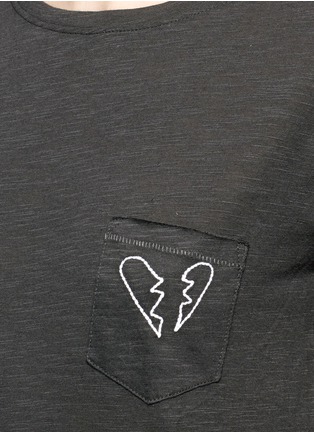 Detail View - Click To Enlarge - RAG & BONE - 'X-Boyfriend' broken heart embroidery pima cotton T-shirt