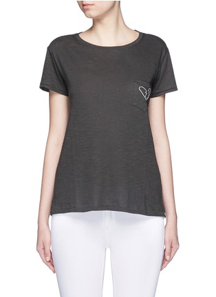 Main View - Click To Enlarge - RAG & BONE - 'X-Boyfriend' broken heart embroidery pima cotton T-shirt