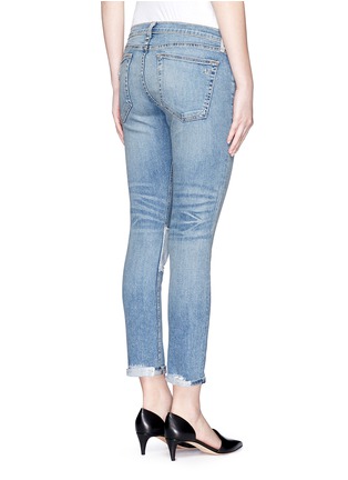 Back View - Click To Enlarge - RAG & BONE - 'Tomboy' stripe patch distressed slim fit jeans