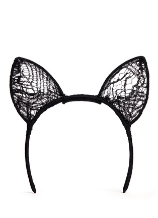 Main View - Click To Enlarge - KIKI DE MONTPARNASSE - 'Enchante Cat Ear' Chantilly lace headpiece