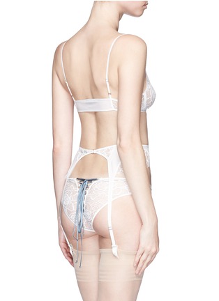 Back View - Click To Enlarge - KIKI DE MONTPARNASSE - 'Coquette' lace silk chiffon garter belt