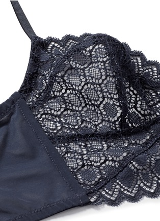 Detail View - Click To Enlarge - KIKI DE MONTPARNASSE - 'Miel' lace tulle longline bralette