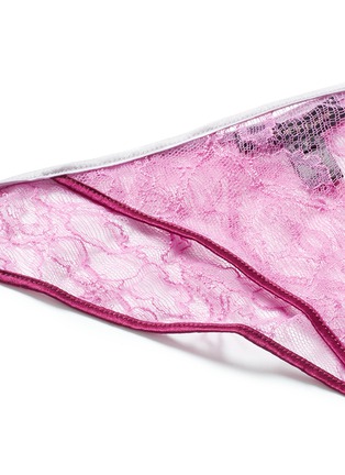 Detail View - Click To Enlarge - KIKI DE MONTPARNASSE - 'Ingenue' silk trim Leavers lace panty