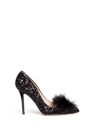 Main View - Click To Enlarge - KATE SPADE - 'Lexi Too' pompom sequin pumps