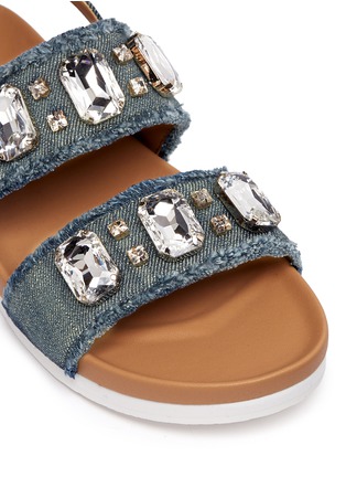 Detail View - Click To Enlarge - KATE SPADE - 'Karla' gemstone appliqué denim slingback sandals