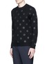 Front View - Click To Enlarge - PS PAUL SMITH - Metallic dot print Merino wool sweater