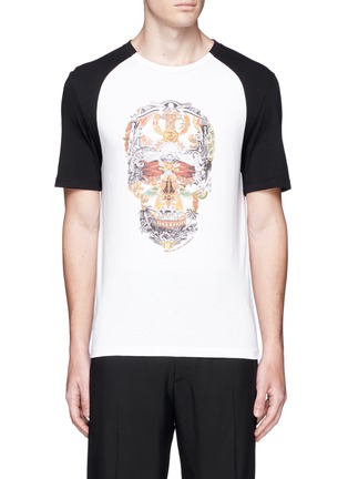Main View - Click To Enlarge - ALEXANDER MCQUEEN - Collage skull print mock raglan T-shirt