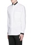Front View - Click To Enlarge - ALEXANDER MCQUEEN - Contrast collar and cuff poplin shirt
