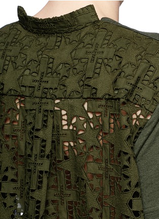 Detail View - Click To Enlarge - SACAI - Star lace back slub T-shirt