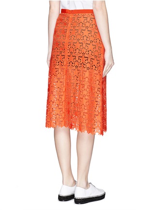Back View - Click To Enlarge - SACAI - Knit shorts underlay star lace skirt