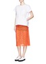 Figure View - Click To Enlarge - SACAI - Knit shorts underlay star lace skirt