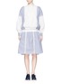 Main View - Click To Enlarge - SACAI - Lace high neck candy stripe shirt dress