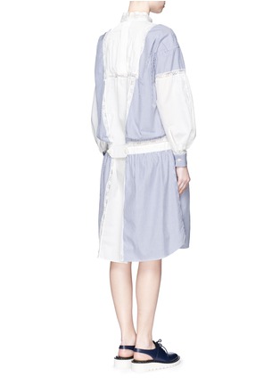 Figure View - Click To Enlarge - SACAI - Lace high neck candy stripe shirt dress