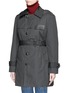 Front View - Click To Enlarge - TOGA ARCHIVES - Glossy checkerboard back trench coat