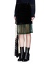 Front View - Click To Enlarge - TOGA ARCHIVES - Velvet floral lace asymmetric layer skirt