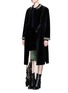 Figure View - Click To Enlarge - TOGA ARCHIVES - Velvet floral lace asymmetric layer skirt