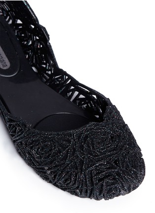 Detail View - Click To Enlarge - MELISSA - x Campana 'Fitas' rose glitter flats 