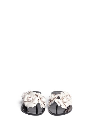 Figure View - Click To Enlarge - MELISSA - 'Harmonic Garden' floral bow jelly flats