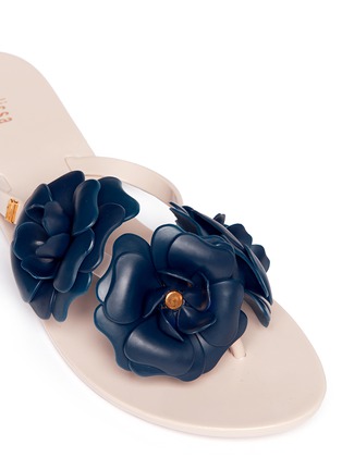 Detail View - Click To Enlarge - MELISSA - 'Harmonic Garden' floral bow jelly flats