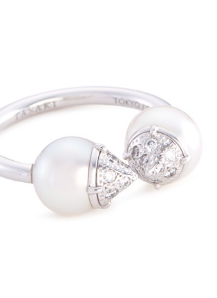 Detail View - Click To Enlarge - TASAKI - 'Refined Rebellion' diamond Akoya pearl 18k white gold ring