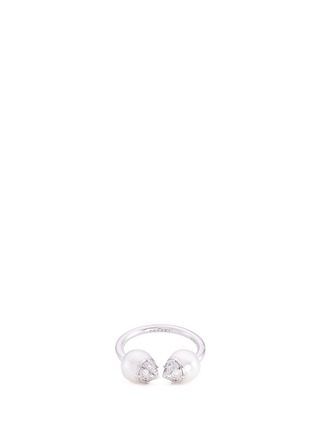 Main View - Click To Enlarge - TASAKI - 'Refined Rebellion' diamond Akoya pearl 18k white gold ring