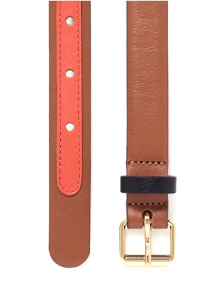 Detail View - Click To Enlarge - MAISON BOINET - Contrast panel leather belt