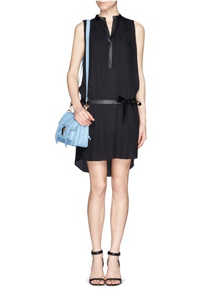 Detail View - Click To Enlarge - ALICE & OLIVIA - Berk' drop waist high-low leather dress