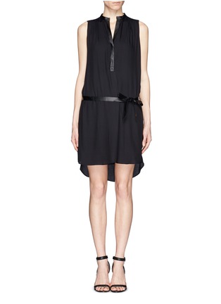 Main View - Click To Enlarge - ALICE & OLIVIA - Berk' drop waist high-low leather dress