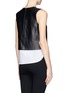 Back View - Click To Enlarge - THEORY - 'Hodal' detachable poplin insert leather tank top