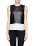 Main View - Click To Enlarge - THEORY - 'Hodal' detachable poplin insert leather tank top