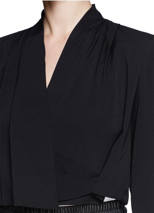 Detail View - Click To Enlarge - MO&CO. EDITION 10 - Cropped drape jacket