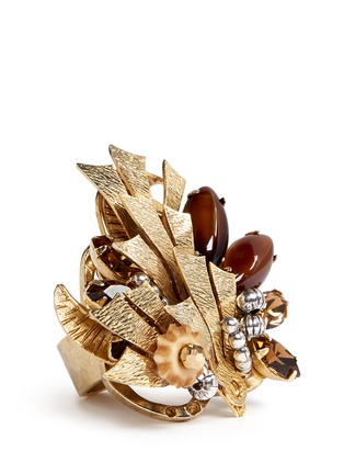 Detail View - Click To Enlarge - MIRIAM HASKELL - Couture flower motif ring