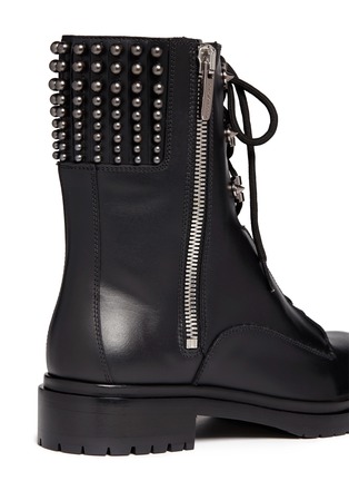 Detail View - Click To Enlarge - SERGIO ROSSI - Stud leather biker boots
