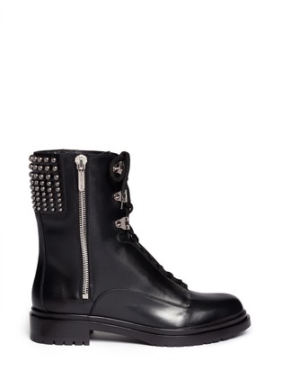 Main View - Click To Enlarge - SERGIO ROSSI - Stud leather biker boots
