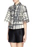Front View - Click To Enlarge - CHICTOPIA - Stroke print crop jacket