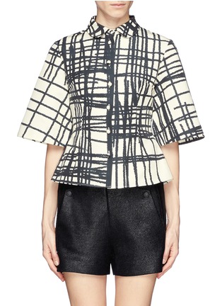 Main View - Click To Enlarge - CHICTOPIA - Stroke print crop jacket