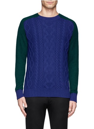 Main View - Click To Enlarge - SACAI - Colourblock wool knit sweater