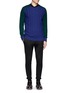 Figure View - Click To Enlarge - SACAI - Colourblock wool knit sweater