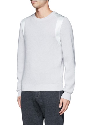 Front View - Click To Enlarge - LANVIN - Satin panel wool sweater