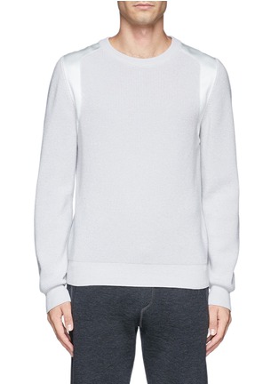 Main View - Click To Enlarge - LANVIN - Satin panel wool sweater