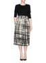 Figure View - Click To Enlarge - CHICTOPIA - Stroke print flare skirt 