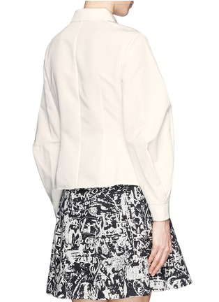 Back View - Click To Enlarge - CHICTOPIA - Puff pleat sleeve faille shirt