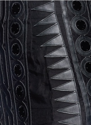 Detail View - Click To Enlarge - KTZ - Faux leather and sequin patchwork pencil skirt