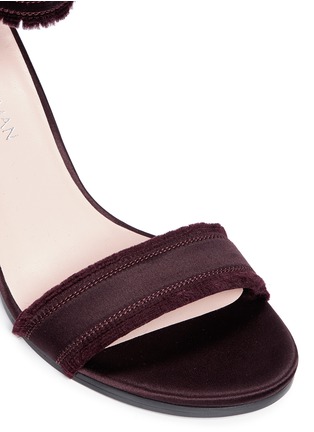 Detail View - Click To Enlarge - STUART WEITZMAN - 'Frayed' satin sandals