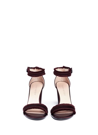 Front View - Click To Enlarge - STUART WEITZMAN - 'Frayed' satin sandals