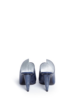 Back View - Click To Enlarge - ACNE STUDIOS - Contrast snakeskin leather mules