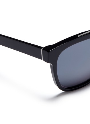 Detail View - Click To Enlarge - SUPER - 'Akin' double bridge opaque mirror sunglasses