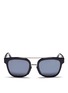 Main View - Click To Enlarge - SUPER - 'Akin' double bridge opaque mirror sunglasses
