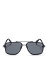 Main View - Click To Enlarge - ALEXANDER MCQUEEN - Angular square metal sunglasses