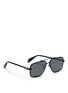 Figure View - Click To Enlarge - ALEXANDER MCQUEEN - Angular square metal sunglasses